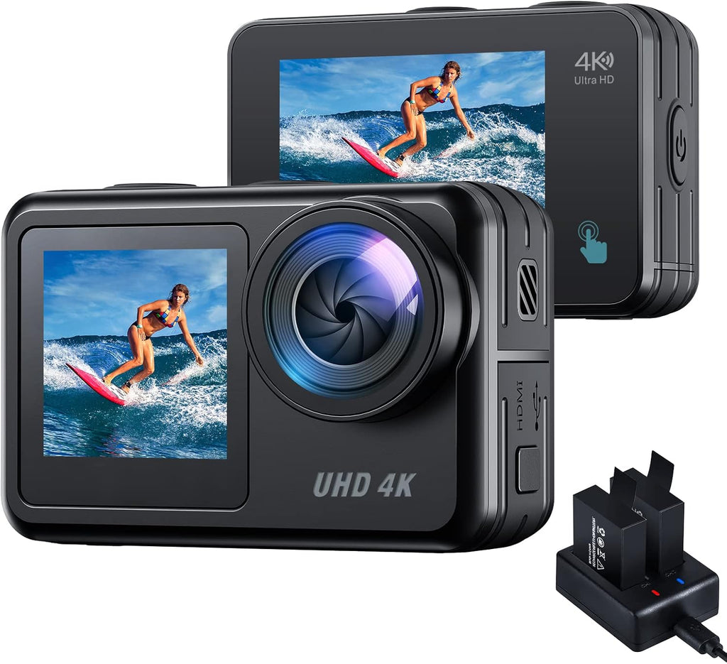 4K 20MP Dual Screen Waterproof Action Camera with EIS Remote Control Y350297