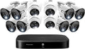 4k Wired Security Camera System, 3TB 16 Channel DVR, 8 Bullet Cameras, 4 Dome Cameras H9358