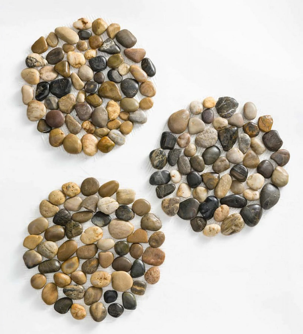 Set of 3 Natural River Rock Stepping Stones O69611