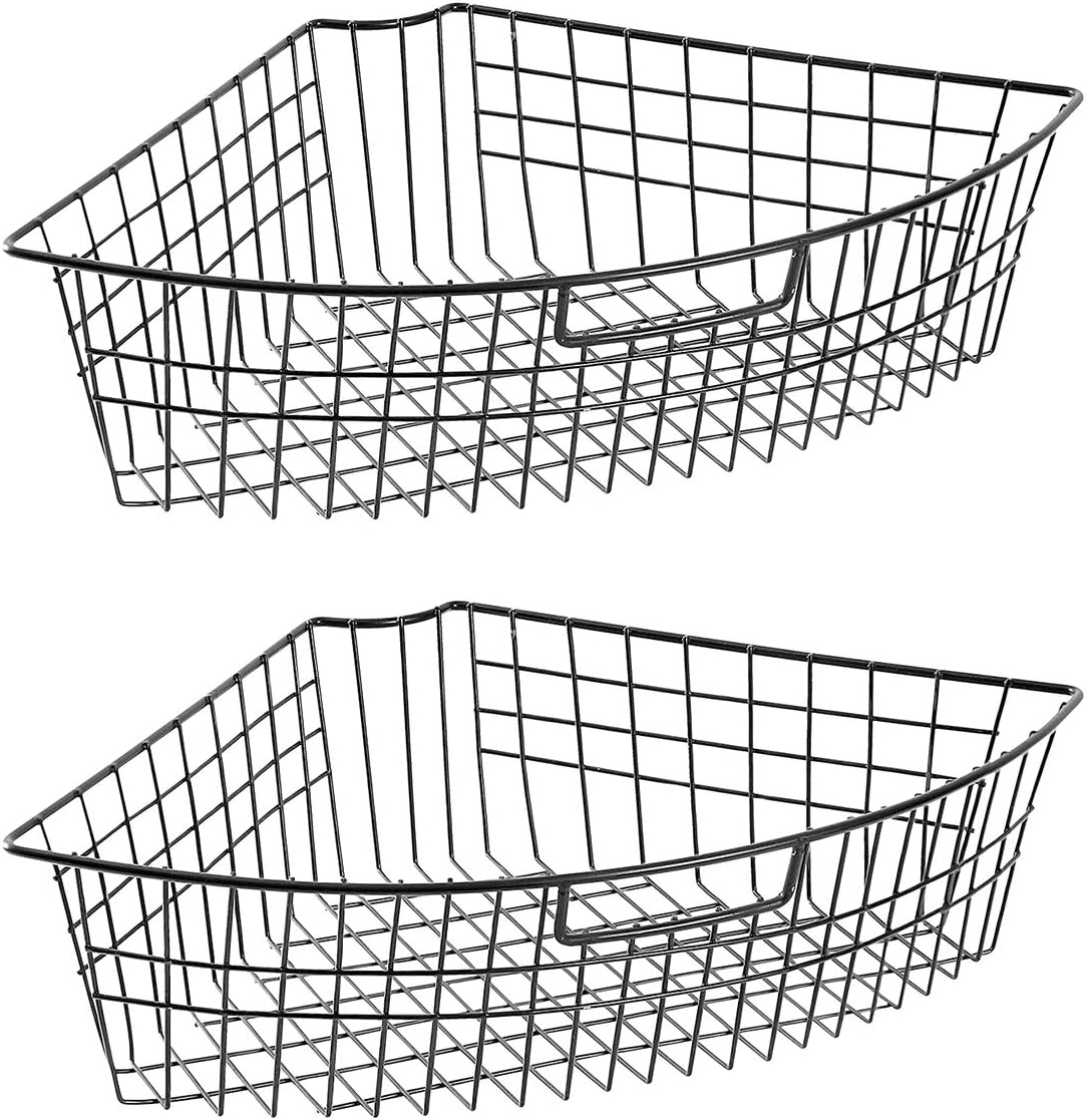 Black Metal 4-Piece Wire Storage Organizer Basket B940798