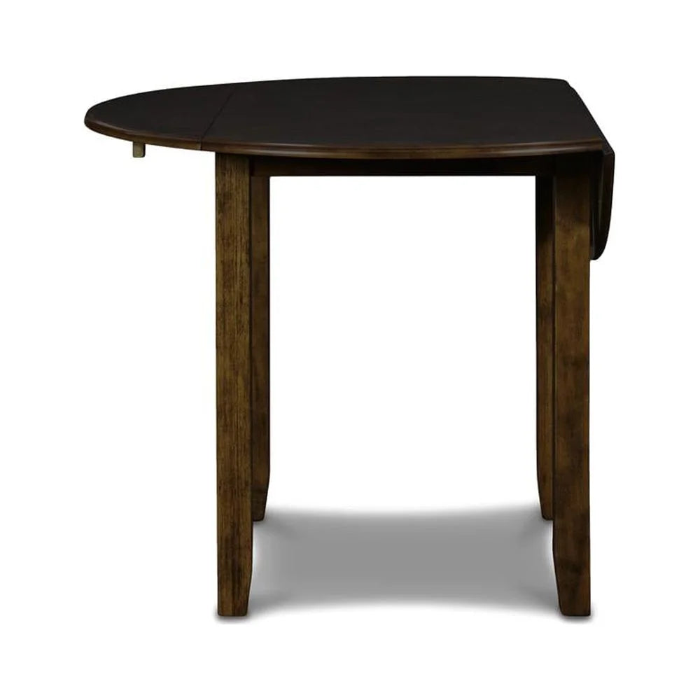 Solid Wood Drop Leaf Dining Table with 2 Chairs in Brown V26817