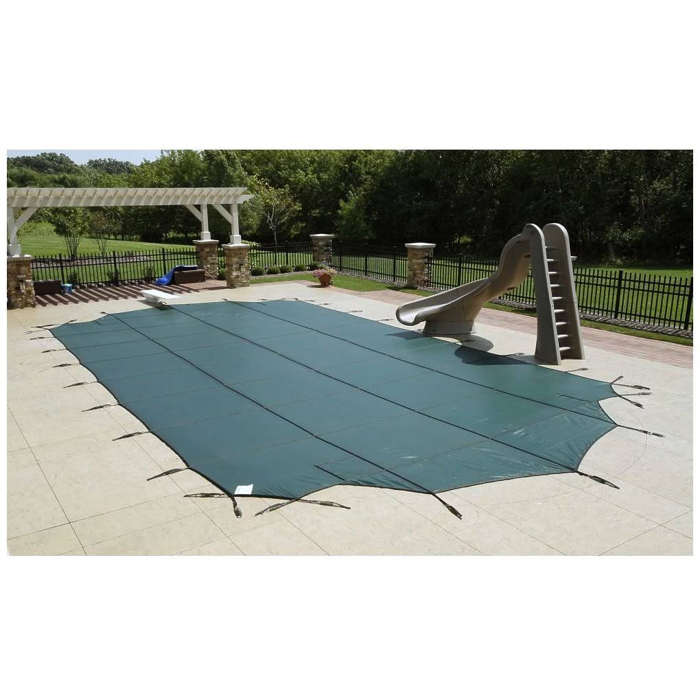Green 18-Year Mesh Safety Cover for 12-ft x 24-ft Rect Pool D365839