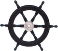 Wood and Brass Decorative Ship Wheel 24 K621