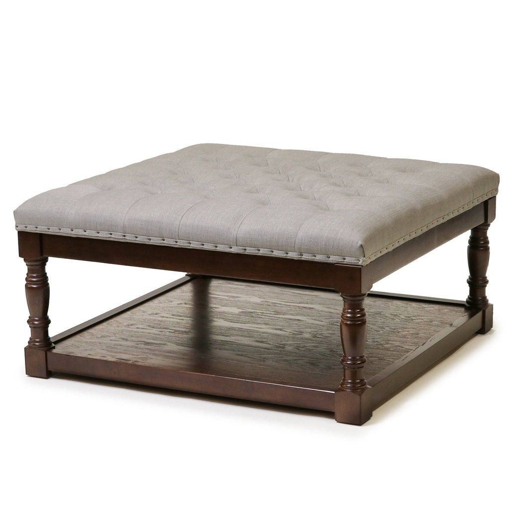 Tufted Textile Shelved Ottoman D91467