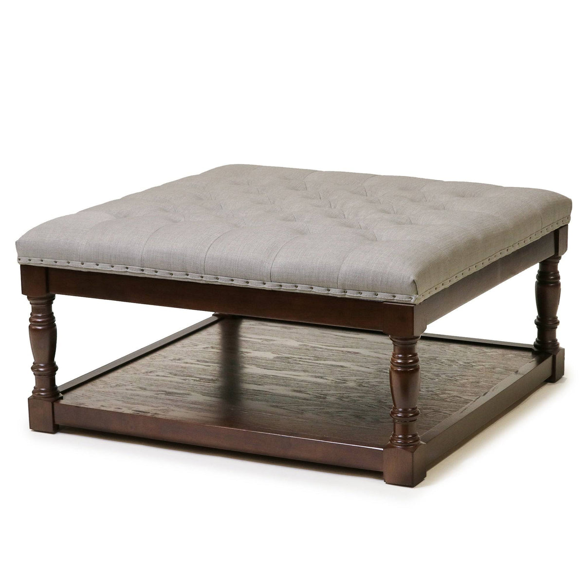 Tufted Textile Shelved Ottoman D91467
