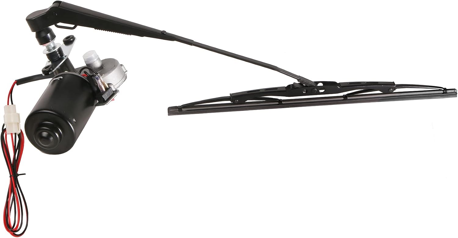 12V Universal Electric Windshield Wiper Motor Kit with 15.7" Blade Pack of 2 T8364