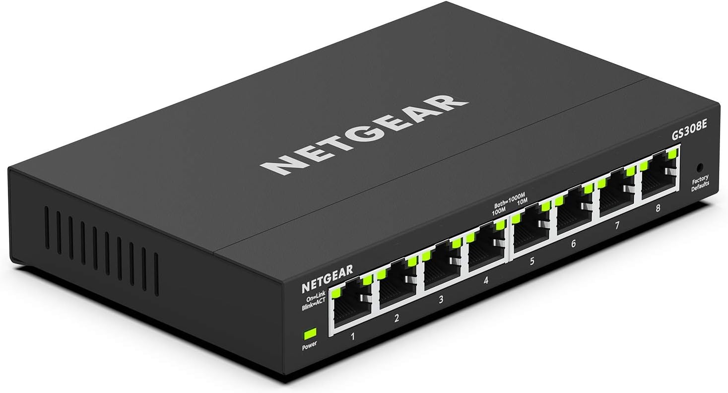 Black 8-Port Gigabit Ethernet Plus Switch Pack of 2 U810196